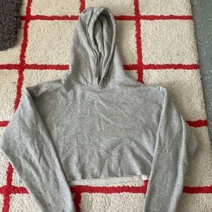 cropped grey sweatshirt